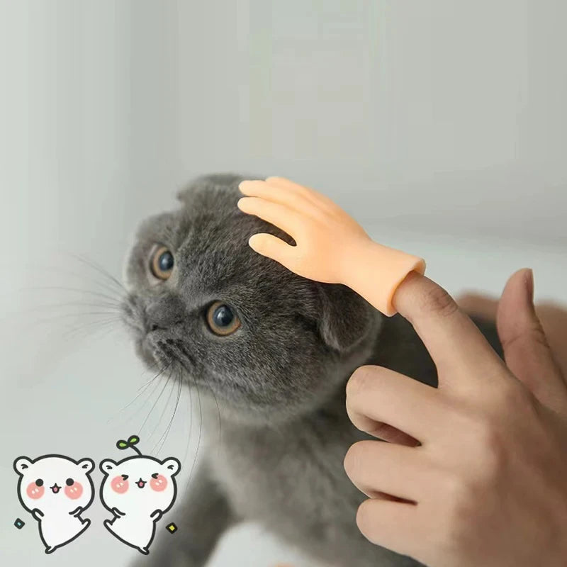 Cat Novelty Toys Teasing Cat TPR Soft Finger Gloves Funny Mini Hands Creative Finger Toys Fake Hand Cat Interactive Toys