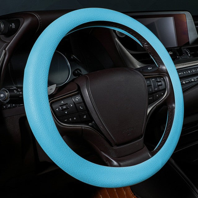 Car steering wheel cover silicone direction cover wear-resistant anti-slip four-season universal car direction silicone cover