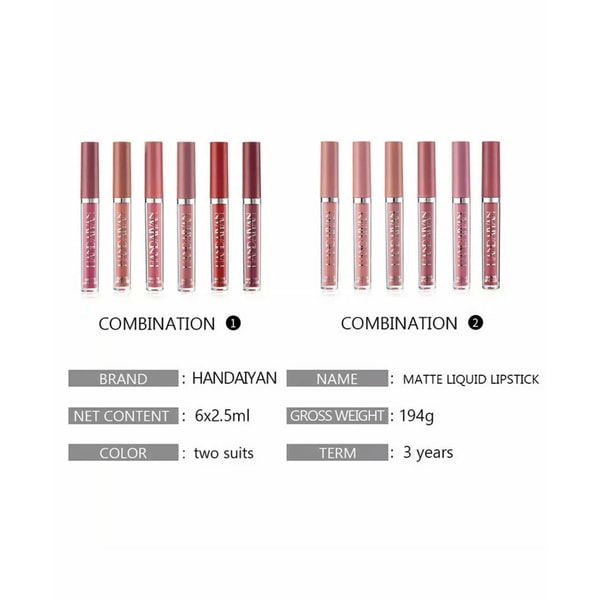 6pcs Matte Lipstick Set Waterproof Long Lasting Make Up Lipstick Beauty Cosmetic gift Makeup US
