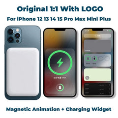 5000mAh Original 1:1 Macsafe Powerbank Magnetic Wireless Power Bank For iPhone 12 13 14 15 Phone External Auxiliary Battery Pack