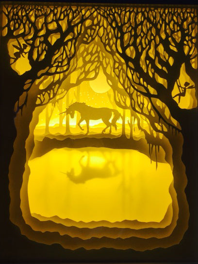 Light Shadow Paper Carving Light Box Drawings Handmade Multi-Layer Paper Art DIY Electronic Version Form Drawing