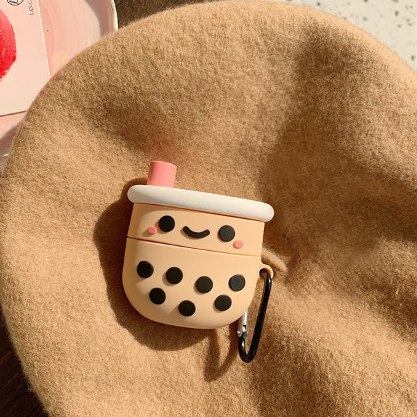 Cute Boba AirPod Case With Keychain